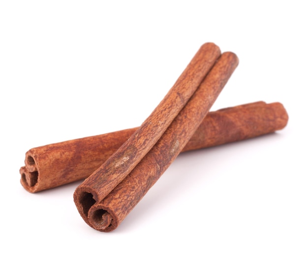 Cinnamon sticks isolated on white background