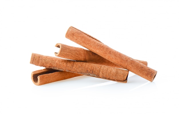 Cinnamon sticks isolated on white background