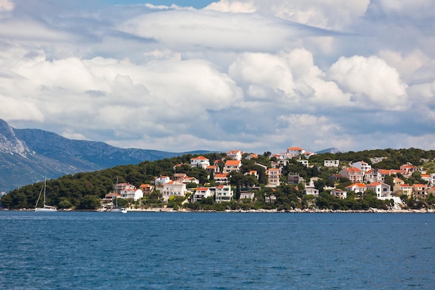 Ciovo island Trogir area Croatia view from the sea