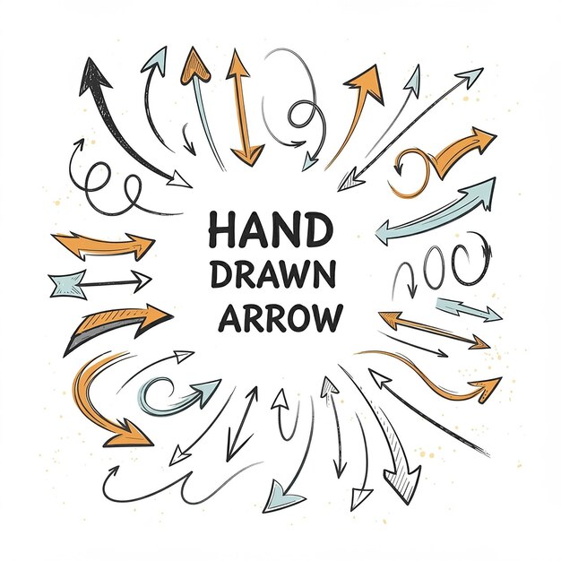 Photo a circle of arrows with the words hand drawing on it