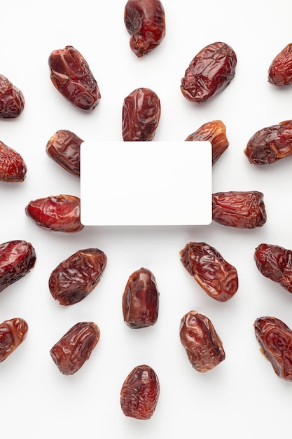 A circle of dates with a blank card in the middle