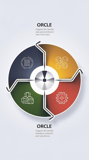 Circle diagram template with four elements infographic template vector eps10 illustration