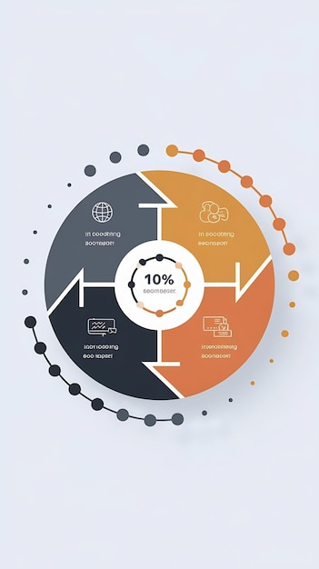 Circle diagram template with four elements infographic template vector eps10 illustration