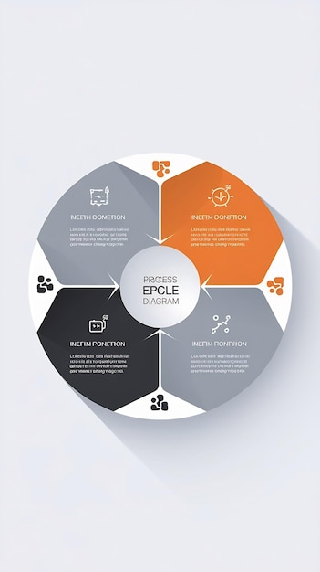 Photo circle diagram template with four steps or options process infographics vector eps10 illustration