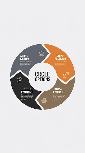 Photo circle diagram with four steps or options infographic template vector eps10 illustration