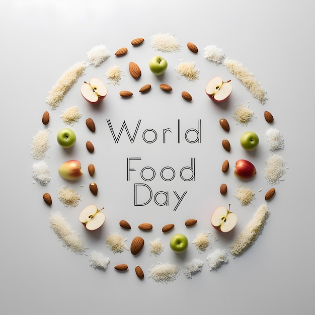 Photo a circle of food that says world food on it