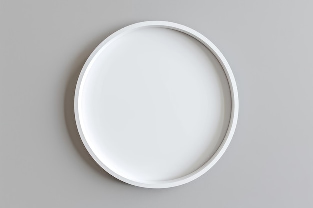 Circle frame plate white gray