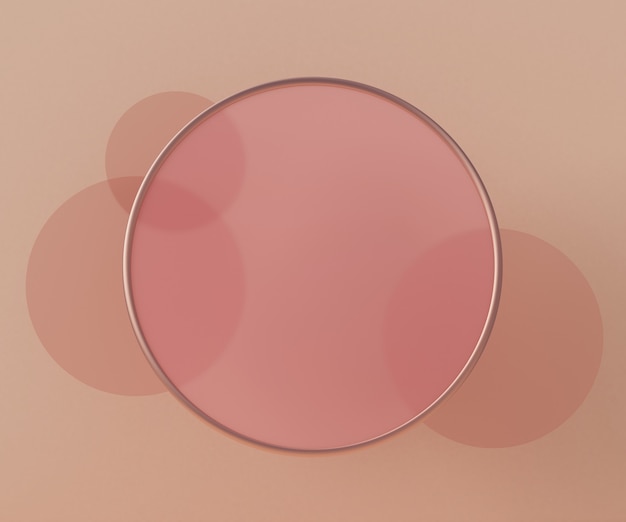 Circle geometric frame shape with copyspace. 3d rendering background