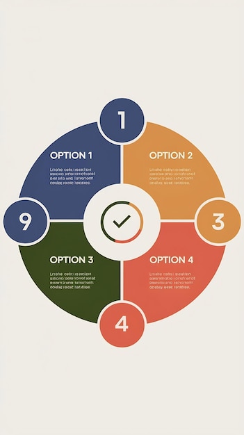 Photo circle infographic template with four options