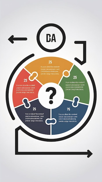 Photo circle infographic template with round puzzle with six steps or options