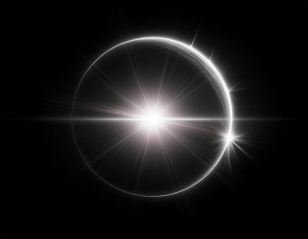 Photo a circle of light with a ring of the sun in the middle