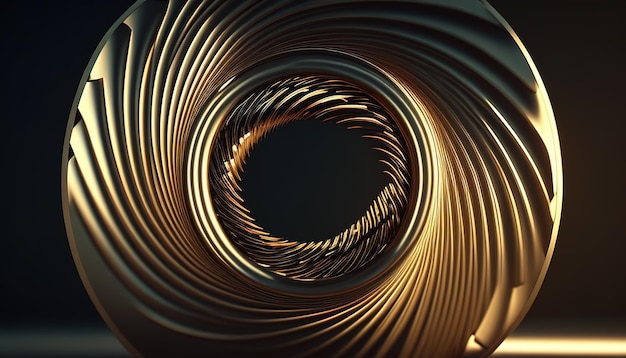 Circle made of wavy lines digital art illustration Generative AI