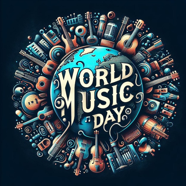 a circle of music day with a world of music