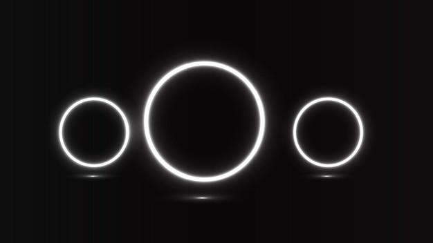 Circle neon light on a glowing background