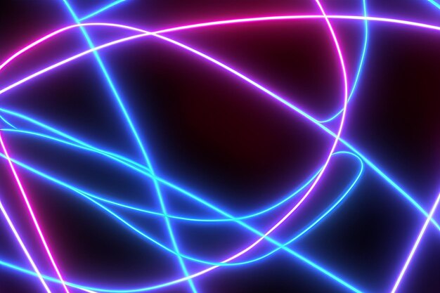 a circle of neon lines is shown with a pink and blue line