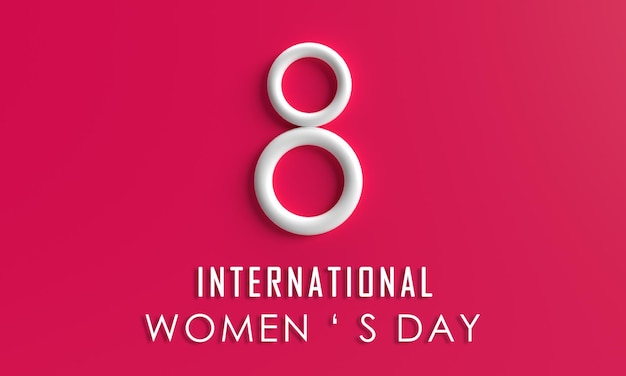 Circle round pink red orange color symbol decoration ornament eight number text font symbol woman international day female girl lady strong creative idea intelligence beautiful happy mother3d render