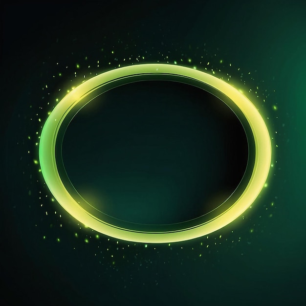 Circle shape and glowing lights abstract theme with green color