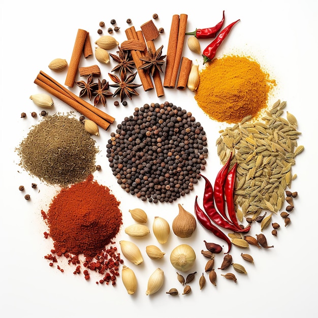 a circle of spices including spices and spices