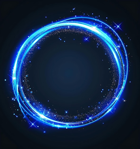 a circle with a blue background with a space in the middle