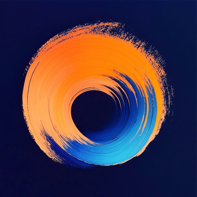 a circle with a circle of orange and blue in the middle