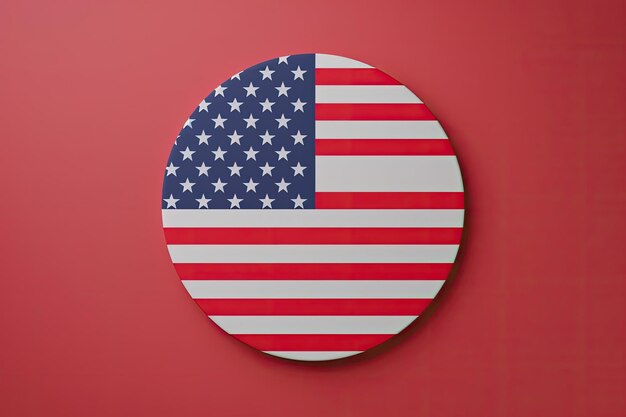 Photo a circle with the flag of the united states of america