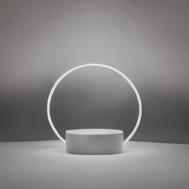 A circle with a light on it is on a table.