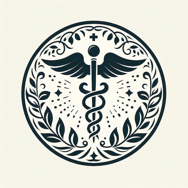 a circle with a medical symbol and a medical symbol