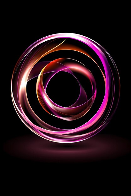 Photo a circle with a purple circle on it is made by a spiral