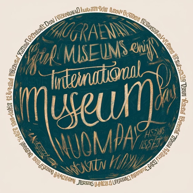 a circle with the word museum on it is written in white