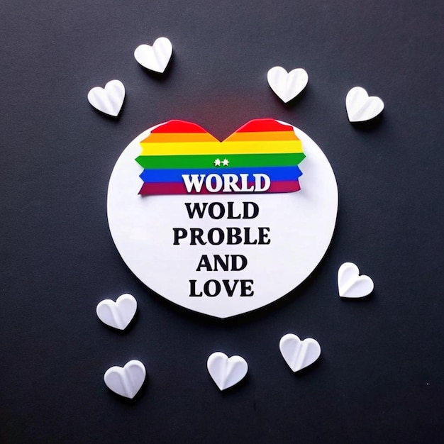 Photo a circle with the word world on it and the words world problems and love