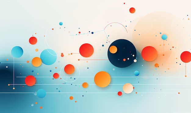 circles and lines abstract background with gradient shapes Dynamic abstract composition illustration