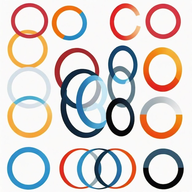 Photo circles vector set white background isolated