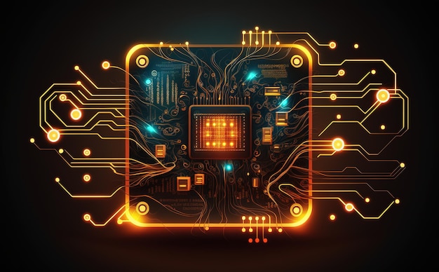 circuit board background, electronic circuit board, technology background, Generative AI