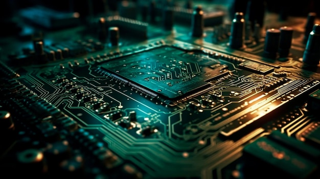 Circuit Board futuristic technology background Digital Modern Electronic Generative AI