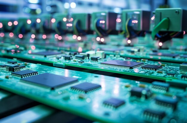 Photo circuit board in microchip factory