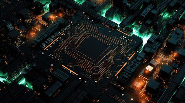 Circuit board processor background future technology concept background material