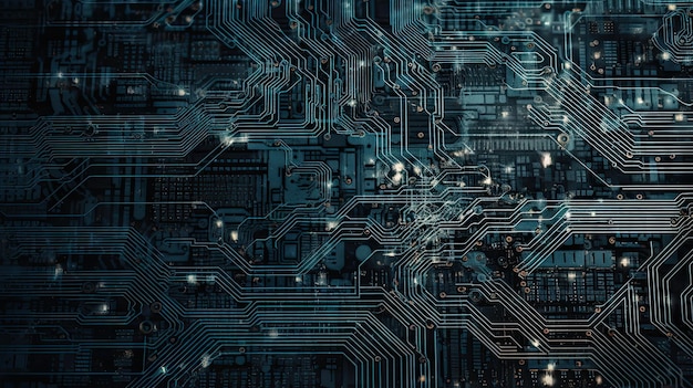 circuit board texture capturing the intricate pathways and electronic components