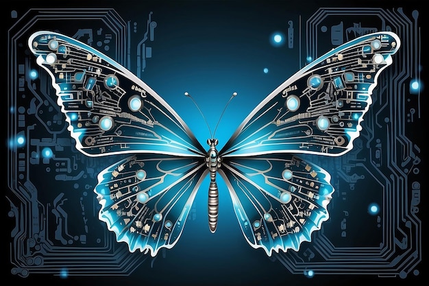 Circuit board vector background technology illustration butterfly illustration