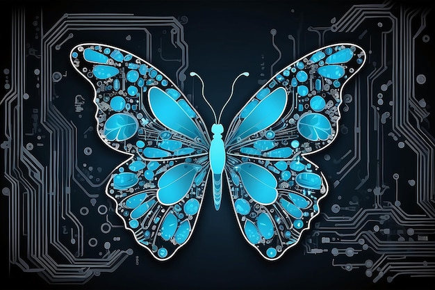 Circuit board vector background technology illustration butterfly illustration