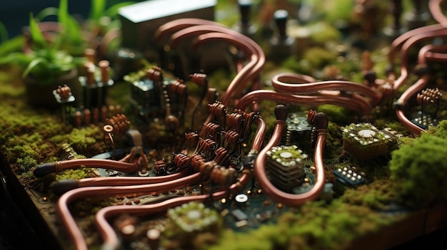 circuit made from earthworms