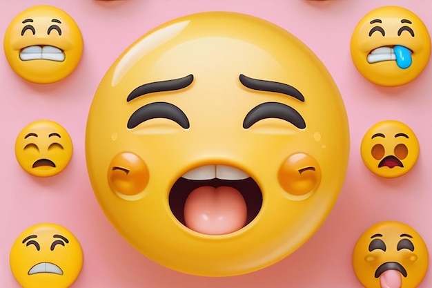 Photo circular 3d emoji with vomiting face