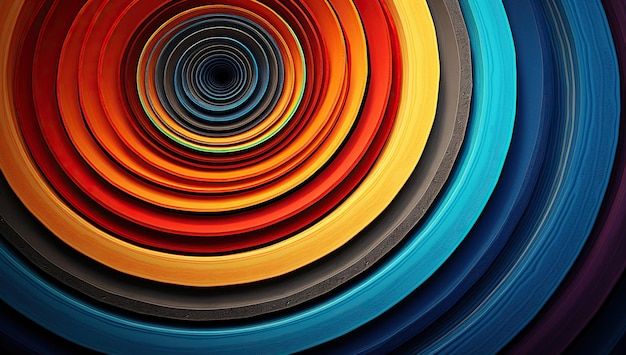 Circular abstraction with a color transition from orange to blue Abstract background and wallpaper