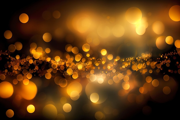 Circular bokeh in yellow orange tones Generative AI