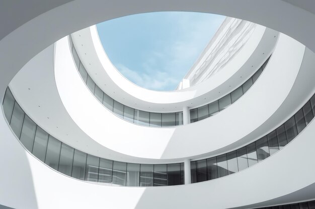 A circular building with a skylight above it generative AI