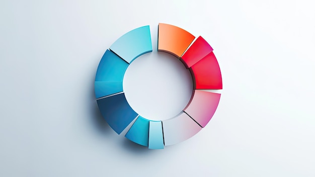 Photo circular chart with overlapping segments modern and minimalistic design on a white background