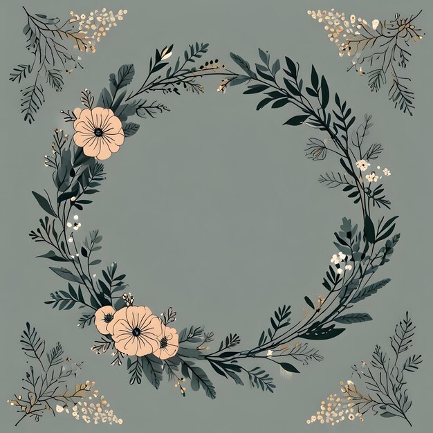 Photo circular floral frame background