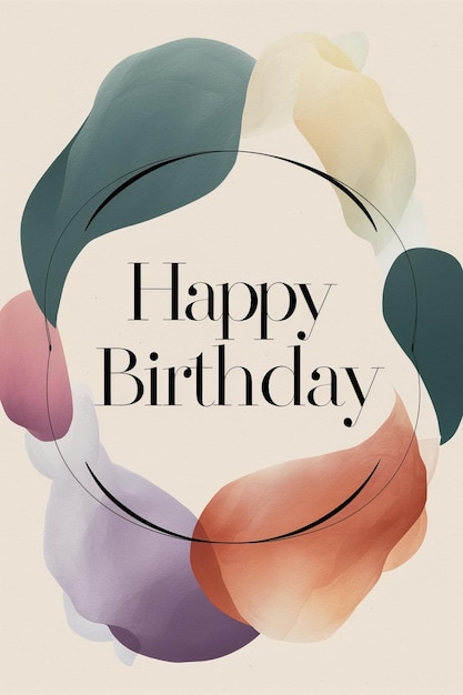 Circular Happy Birthday Card Design