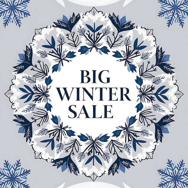 Photo circular intricately designed winterthemed promotional graphic