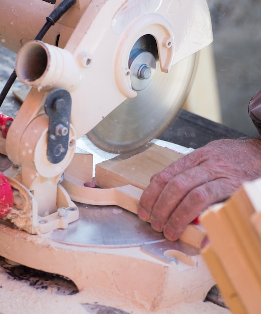 Circular Saw Carpenter Using Circular Saw for wood