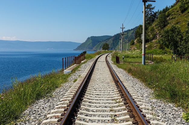 Circum Baikal Railway The railway is laid along the shore of Lake Baikal Russia